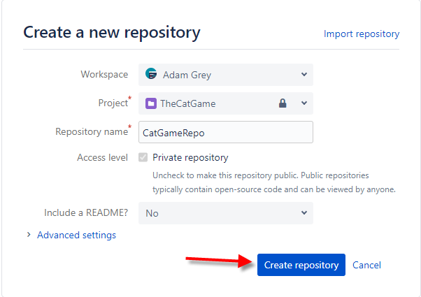 Create a new Repo