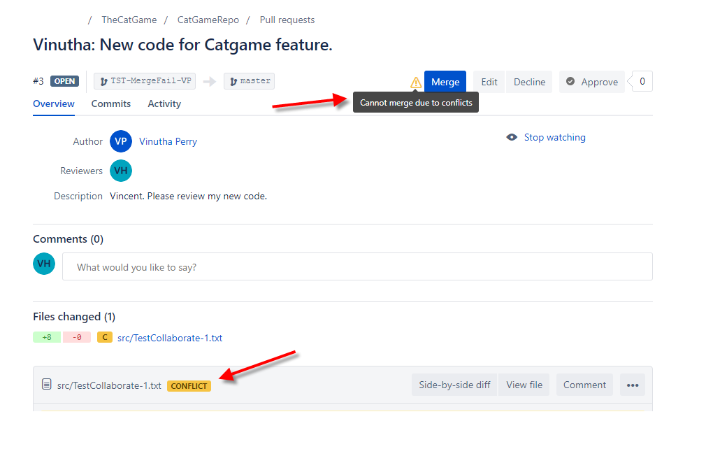 Bitbucket-VinuthasPullRequestWithMergeConflicts